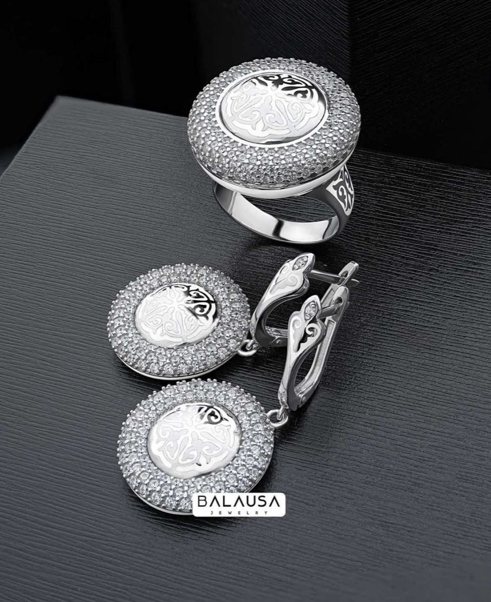 Balausa Jewelry E061(1) вес 20 г серебро, фианит, эмаль