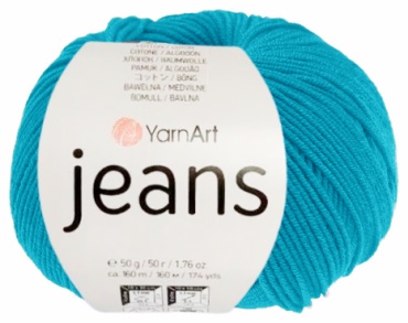 Моток YarnArt Jeans 55 - Бирюзово-голубой 160 м 50 г