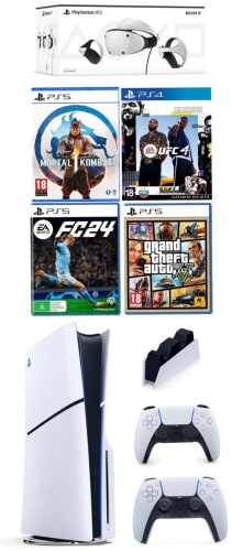 Sony PlayStation 5 Slim + Dualsense + Charging Station + VR2 +UFC 4 +Mortal Kombat 1+FC 24 +GTA 5