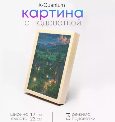 Quantum декоративный светильник настенный Интерьерный Komorebi Dreams 3D LED, теплый белый, холодный белый, синий