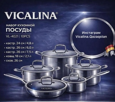 Набор кастрюль Vicalina НАБОР КУХОННОЙ ПОСУДЫ VL-4021 10 в 1