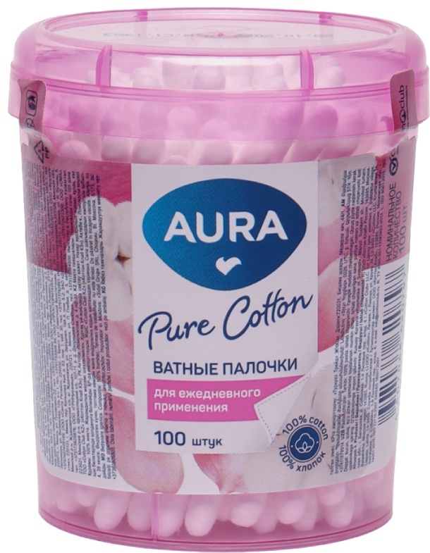 Aura Beauty ватные палочки Pure Cotton 100 шт