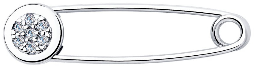 Булавка SOKOLOV 94040094_0,68 вес 0.68 г серебро, фианит