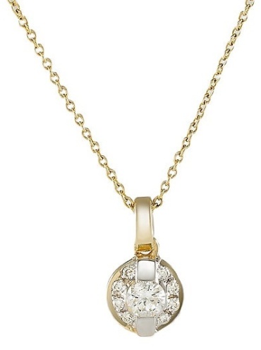 Подвеска Briolette M0593PK вес 1.91 г золото, бриллиант