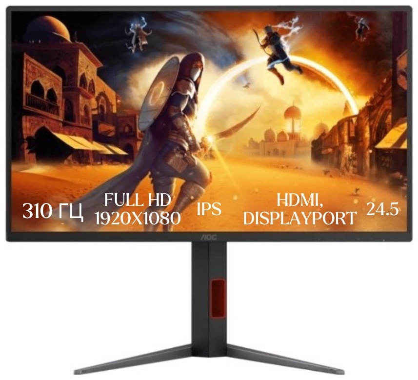 Монитор 24.5" AOC 25G4S черный