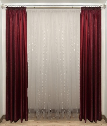 Портьеры Renaissance 300x270 см 2 шт, атлас, бордовый