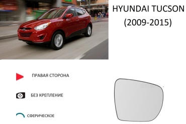 Зеркальный элемент Ростеко HYU-TUCSON-1-09-R правое для Hyundai Tucson 2009-2015