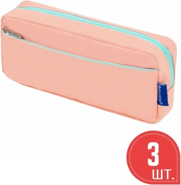 Пенал Brauberg 369837336, застежка молния, розовый