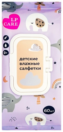 Детские влажные салфетки LP Care Elephant 60 шт