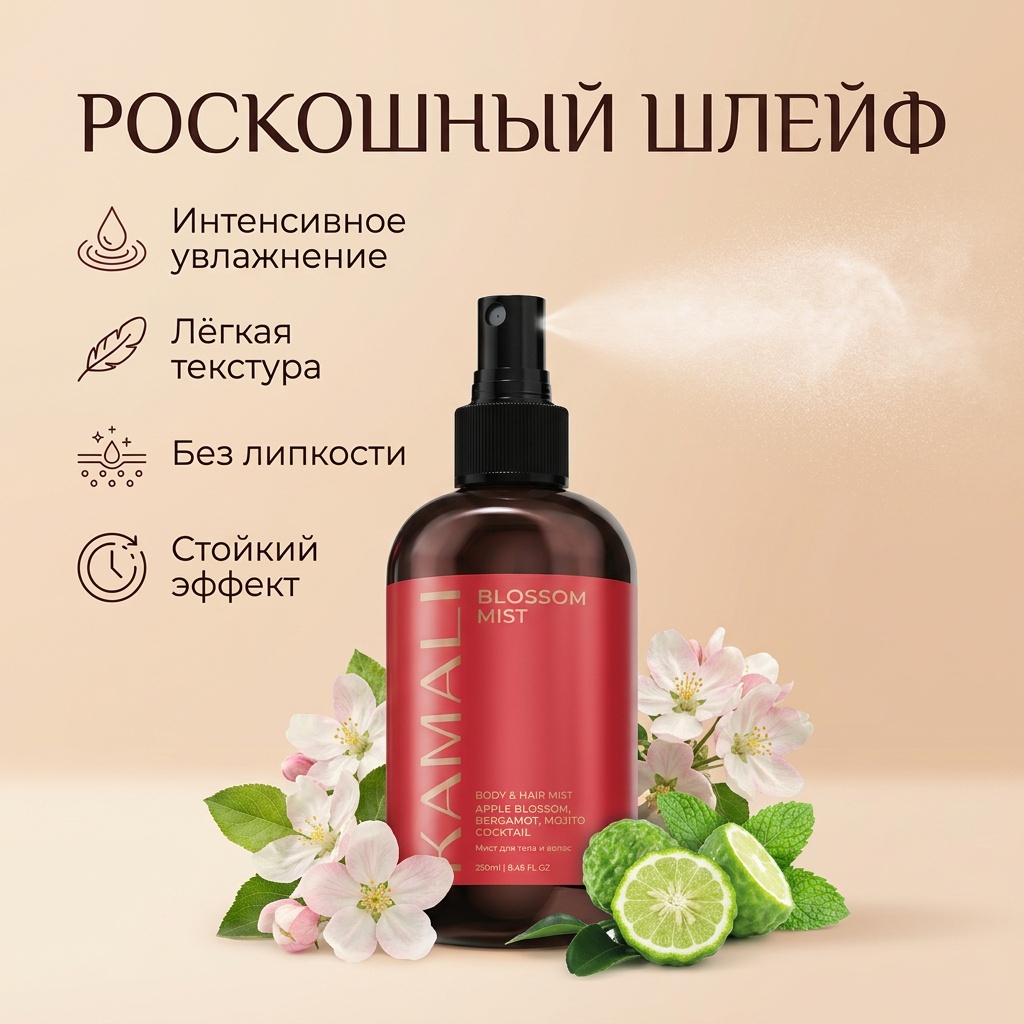 KAMALI Мист для волос и тела Blossom мист для тела 250 мл, фото 7