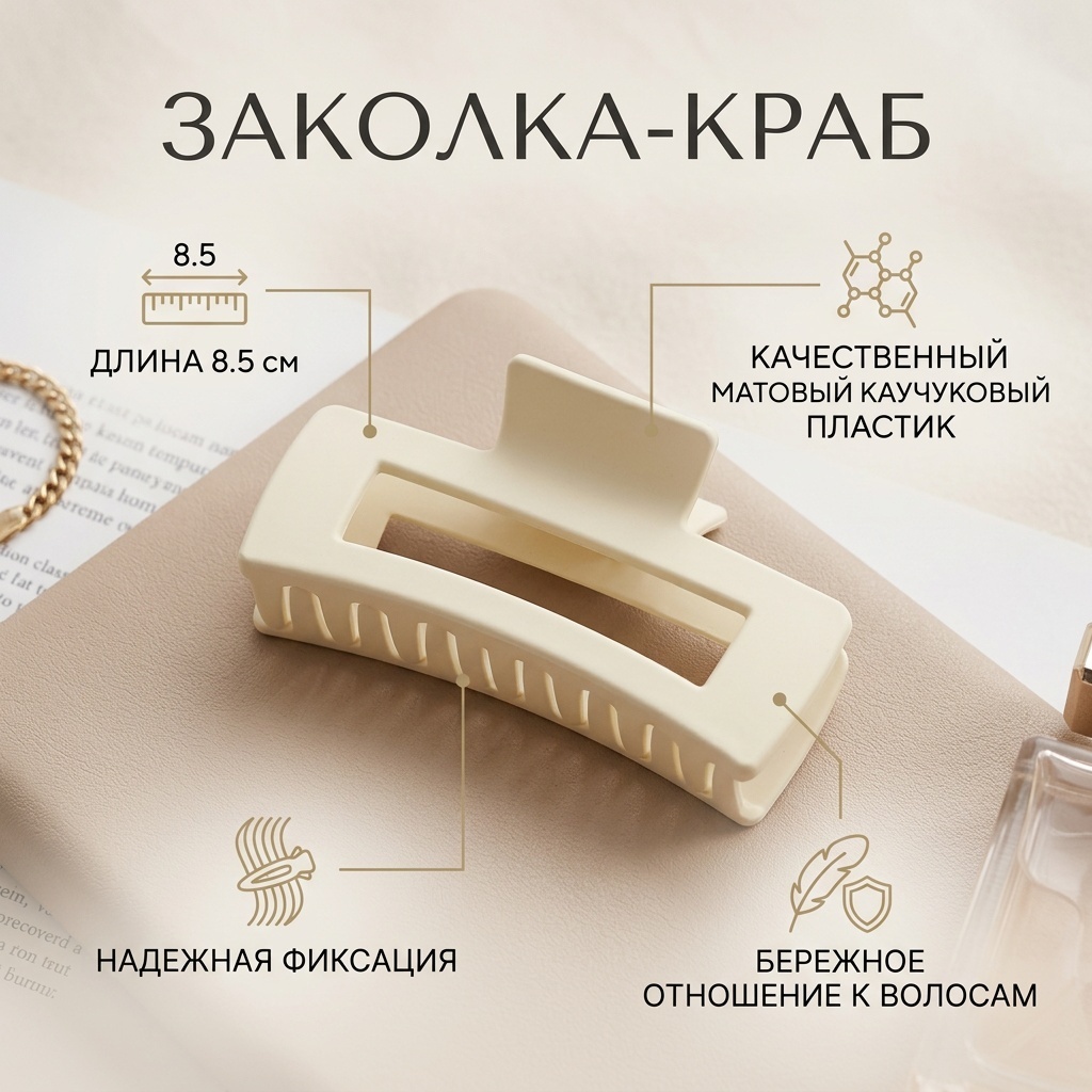 Заколка краб 1 шт