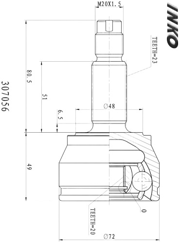INKO шрус наружный 307056