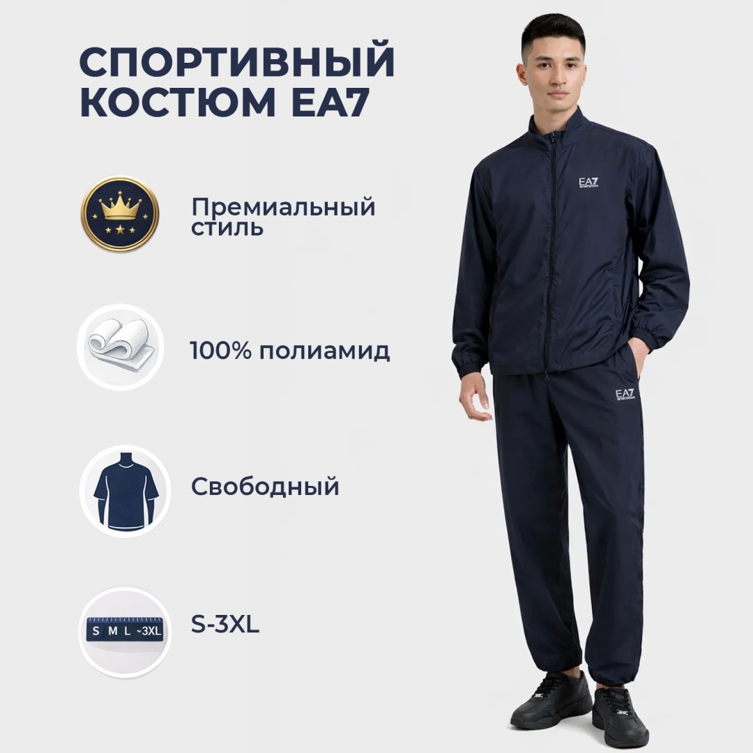 Спортивный костюм EA7 темно-синий