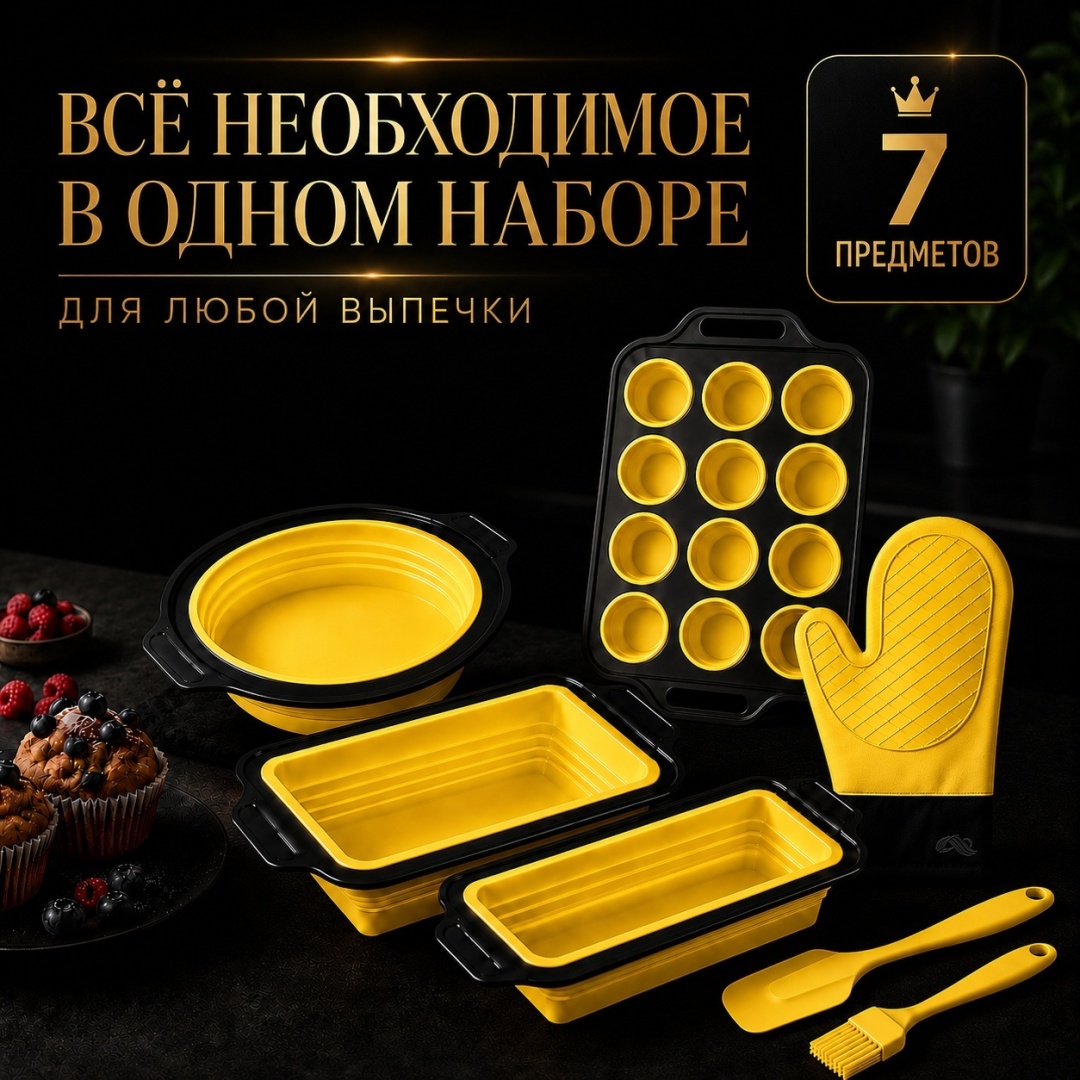 Форма для выпечки Portafortuna силикон, 7 шт