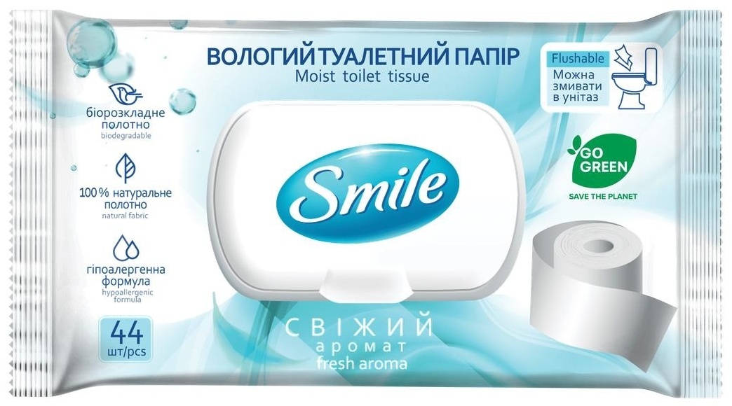 Smile влажная туалетная бумага 44 шт