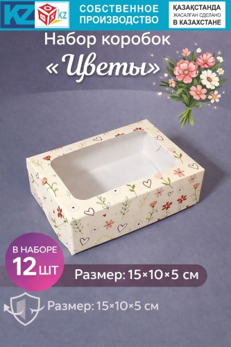 Набор коробок BOXKZ 12 шт, 15х10х5 см