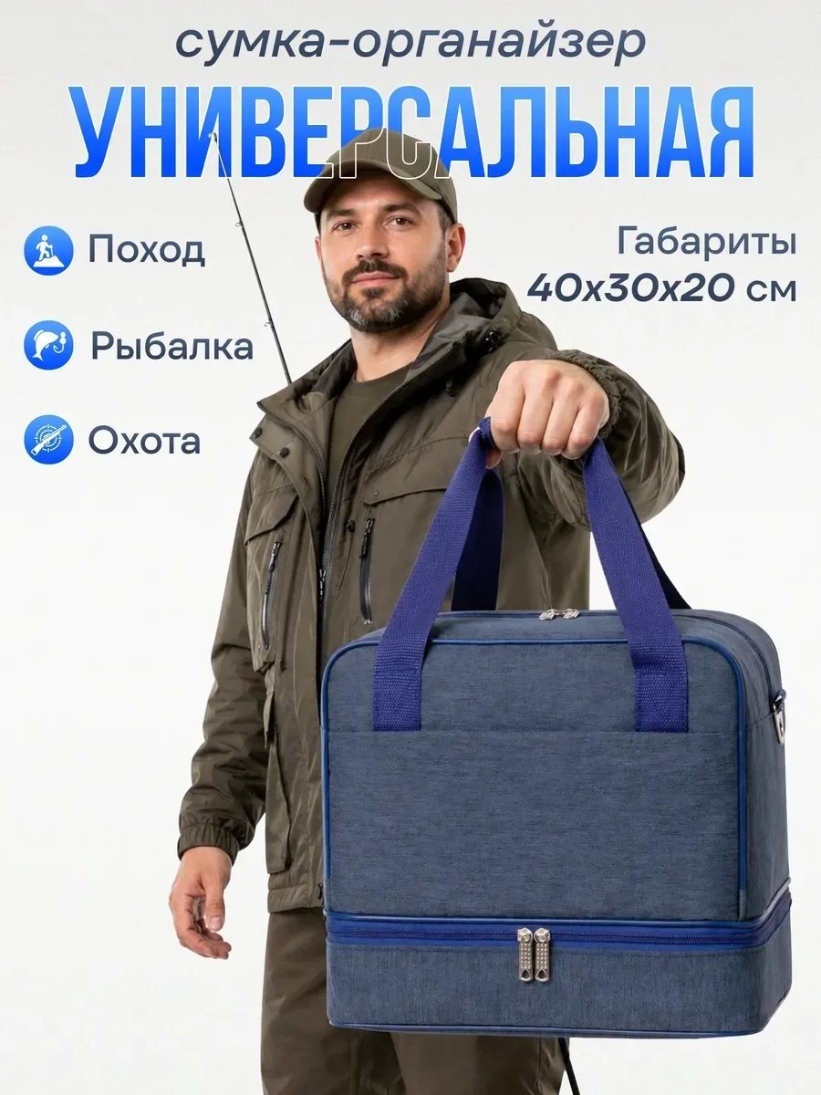 Саквояж полиэстер синий 29.2 л