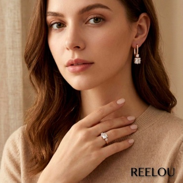 REELOU 0022n вес 4 г сплав покрытый золотом 24К, фианит