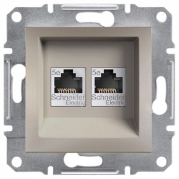 Компьютерная розетка (RJ45) Schneider Electric Asfora, бронзовый