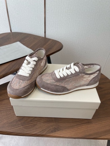 Кроссовки Brunello Cucinelli Brunello Cucinelli Sneakers Leather mix бежевый, розовый