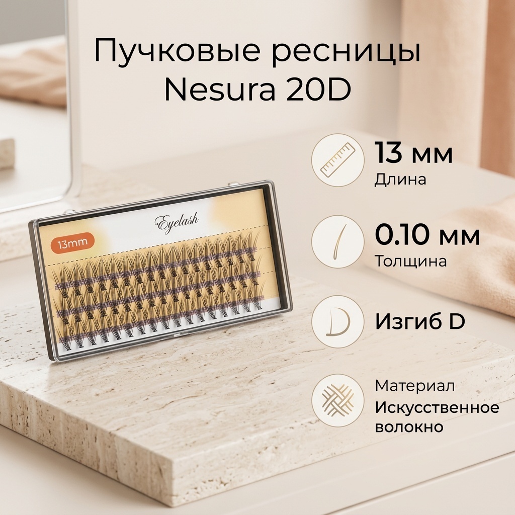 NESURA пучковые 20D D 0.10 мм черный 13 мм
