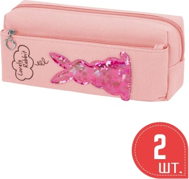 Пенал ЮНЛАНДИЯ 369837379, застежка молния, розовый