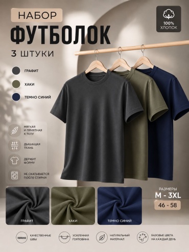 Футболка Tifan черный, мультиколор