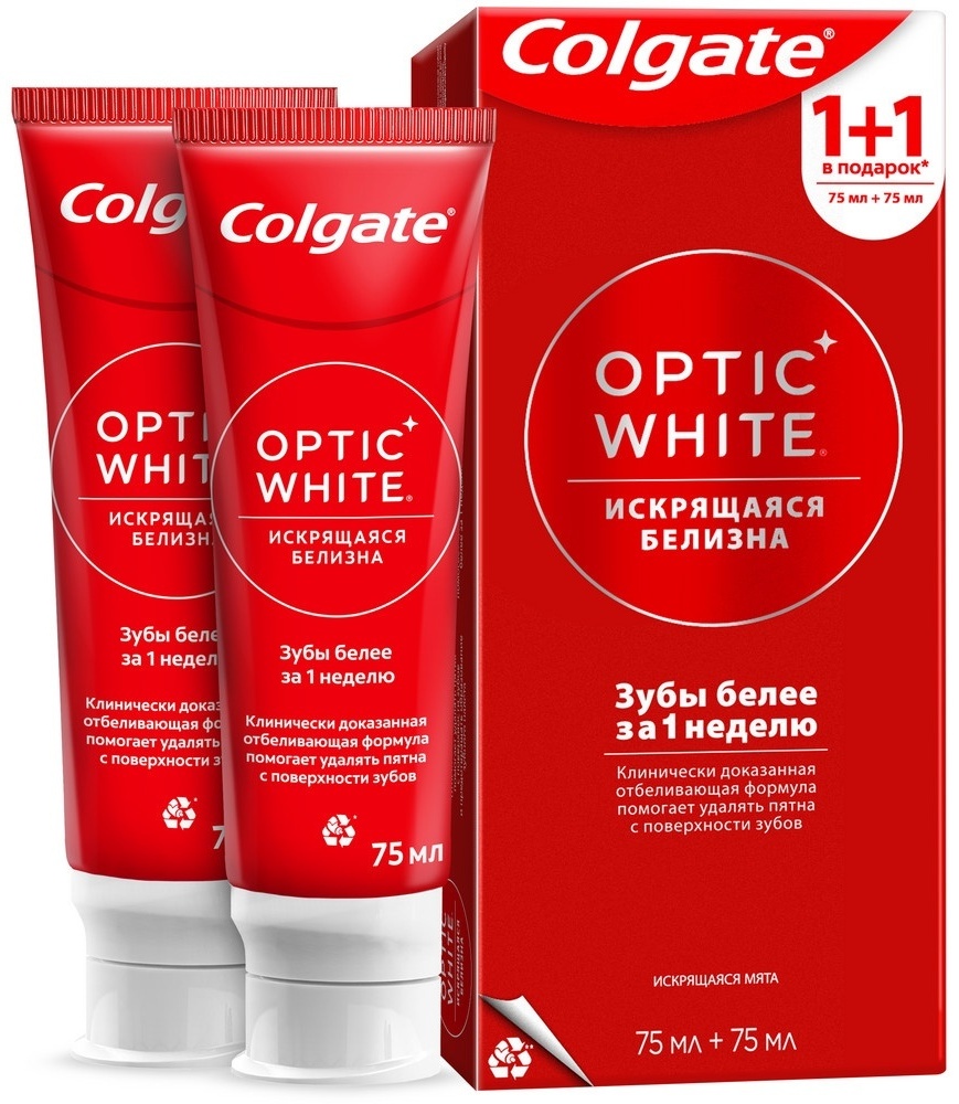Colgate зубная паста Optic White Искрящаяся белизна 150 мл