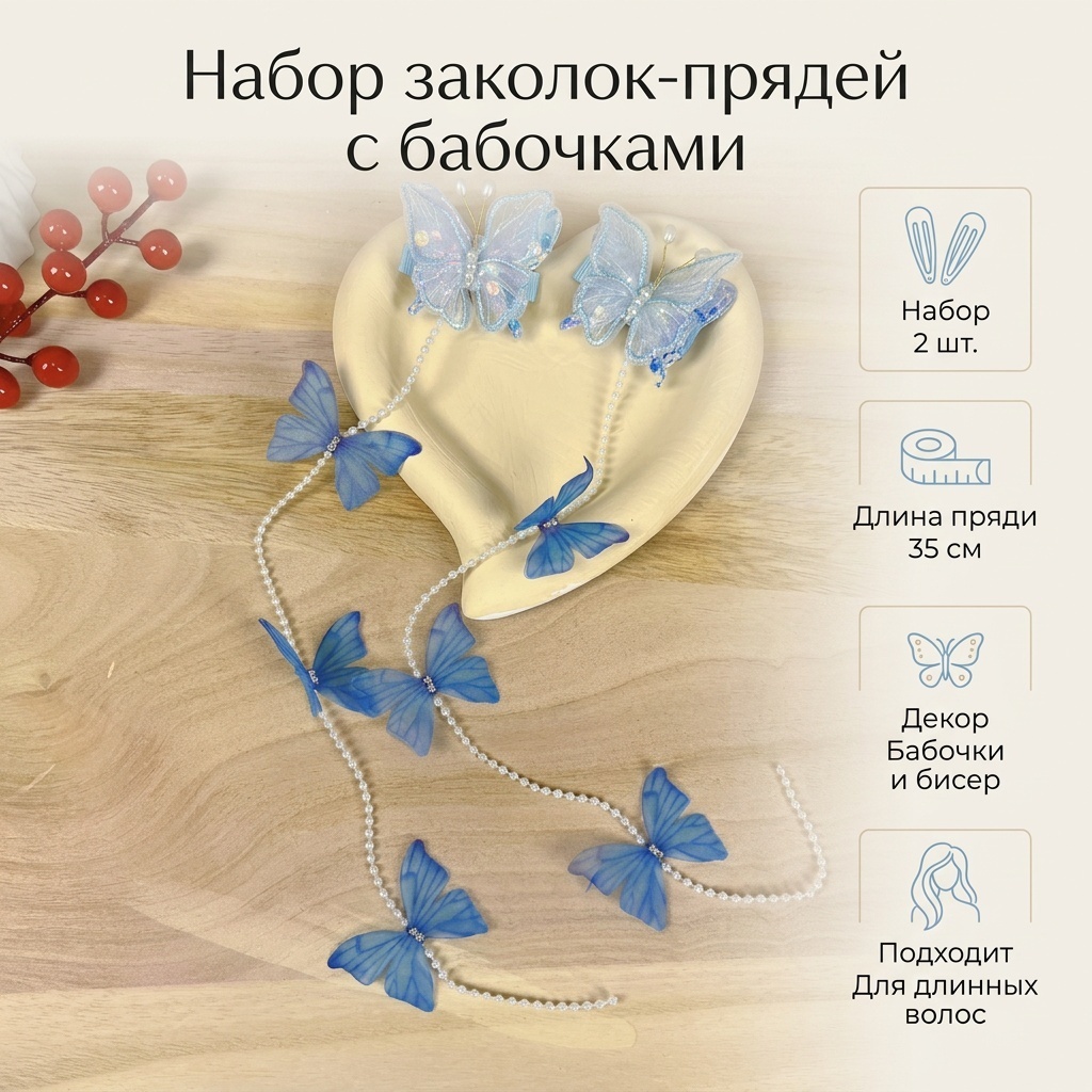 Заколка-прядь зажим 2 шт