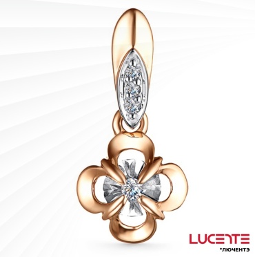 Подвеска Lucente Бриллианты Якутии 3084802 вес 0.75 г золото, бриллиант