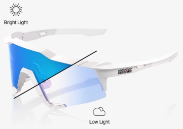 100% SPEEDCRAFT XS LE Bastille - Pearl White Glitter - Blue Mirror Photochromic Lens белый
