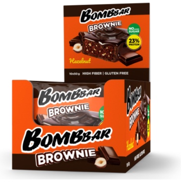 BombBar пирожное Brownie hazelnut 10 шт