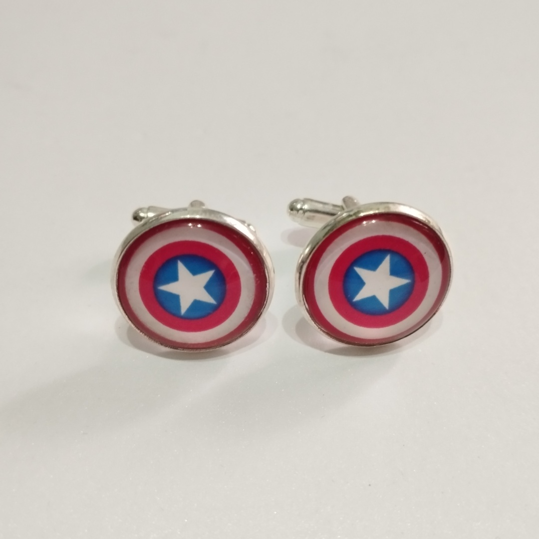 Запонки Captain America Superhero бижутерный сплав, без вставок