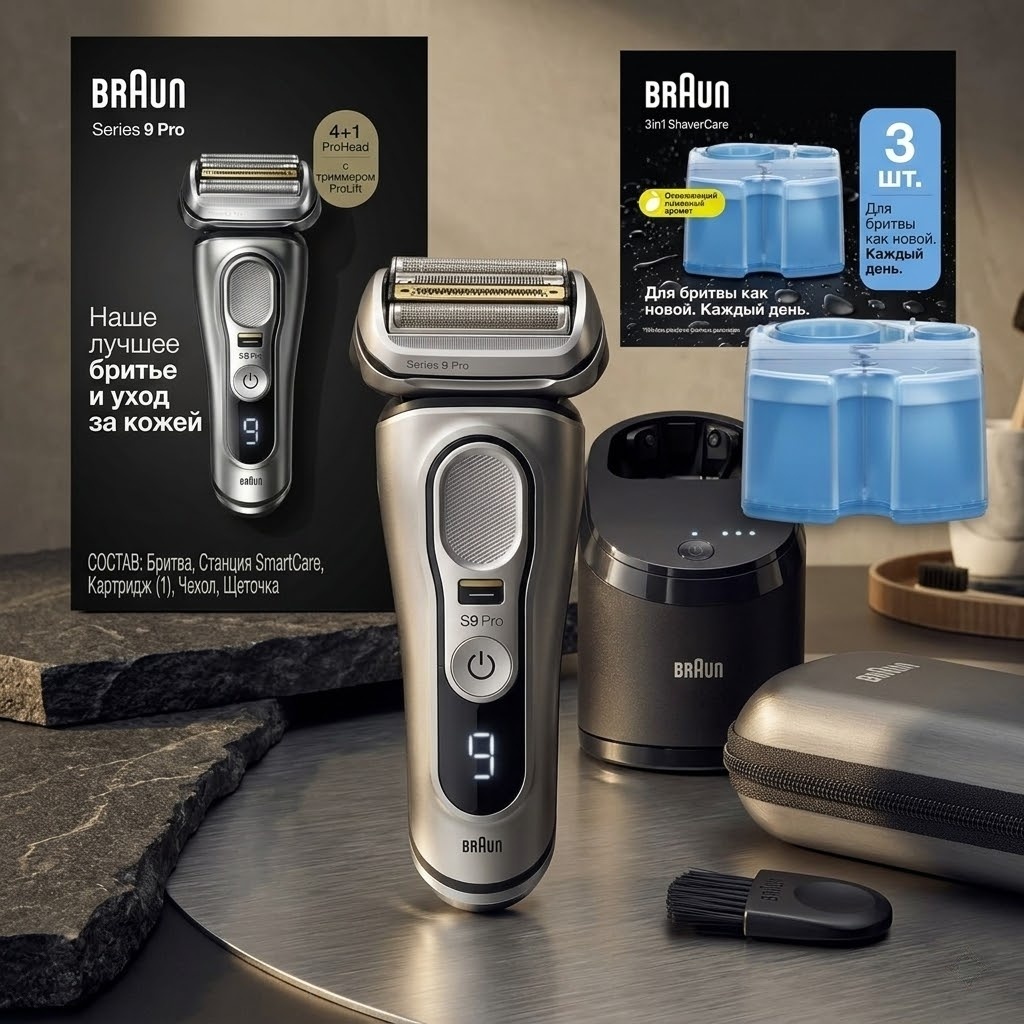 Электробритва Braun 9 Pro 9487cc сеточная