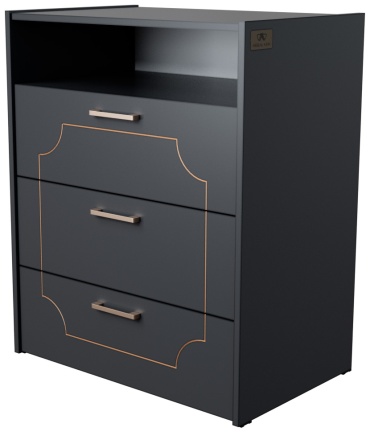 Комод Мебель Азии Туран, 69.70x45x84.2 см, серый