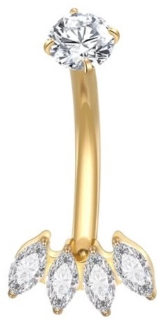 Банан CREO jewelry титановый сплав, цирконий, 1.6*10мм