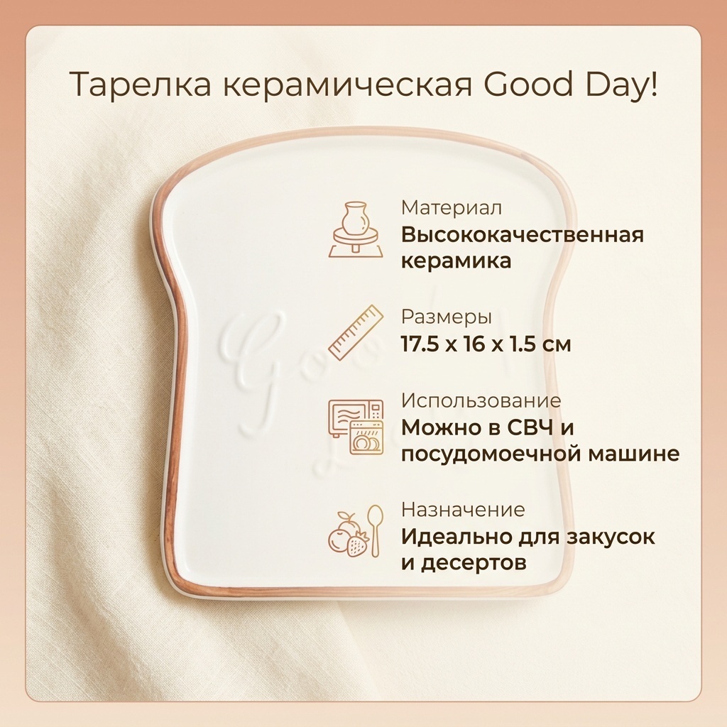 Тарелка 17.5 см, 1 шт, керамика