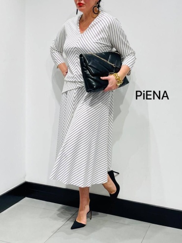 Юбка трапеция PIENA черный, белый