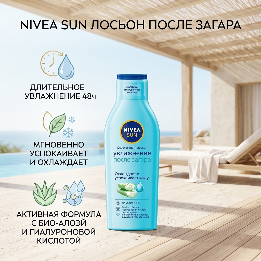 NIVEA Увлажнение после загара с алоэ вера лосьон для тела 200 мл