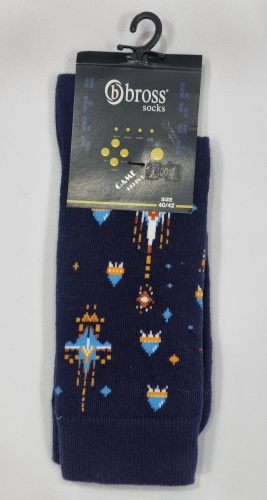 Носки Bross 1 пара белый, фиолетовый, голубой 40-42