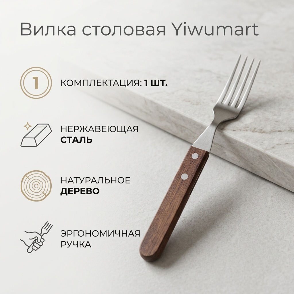 Вилка Yiwumart 1 шт, серебристый 9301051