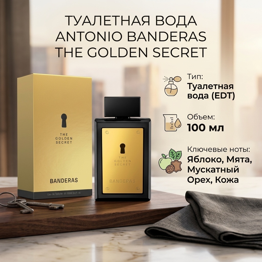 Antonio Banderas The Golden Secret туалетная вода EDT 100 мл, для мужчин