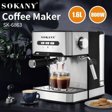 Кофемашина SOKANY SK-6863 серебристый