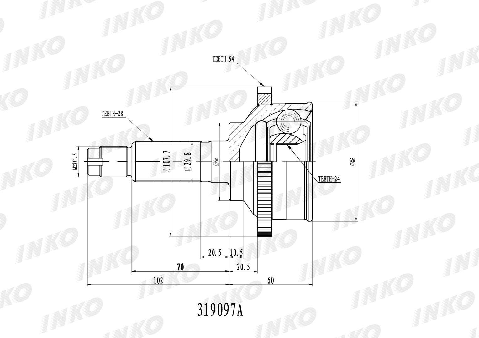 INKO шрус 319097A