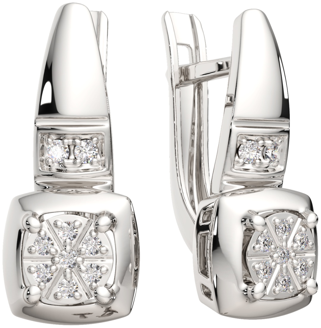 Серьги Lucente Silver ZO-03D0040 вес 2.53 г серебро, бриллиант