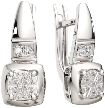 Серьги Lucente Silver ZO-03D0040 вес 2.53 г серебро, бриллиант