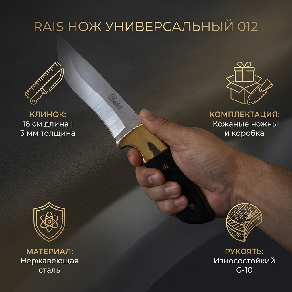 Нож универсальный RAIS, лезвие: нержавеющая сталь 1 шт