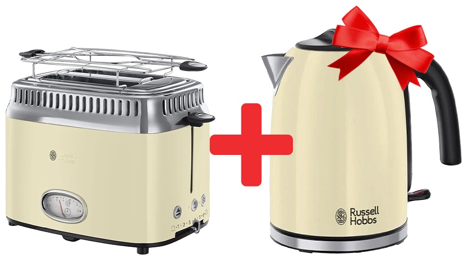 Тостер Russell Hobbs 21682-56 бежевый + чайник Russell Hobbs 20415-70