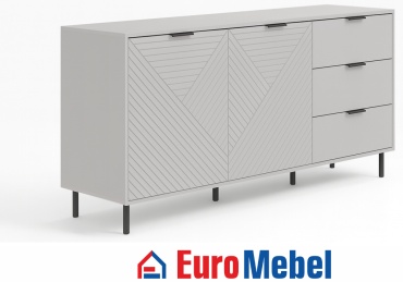 Комод Euromebel Руна, 149.4x40x87.7 см, светло серый