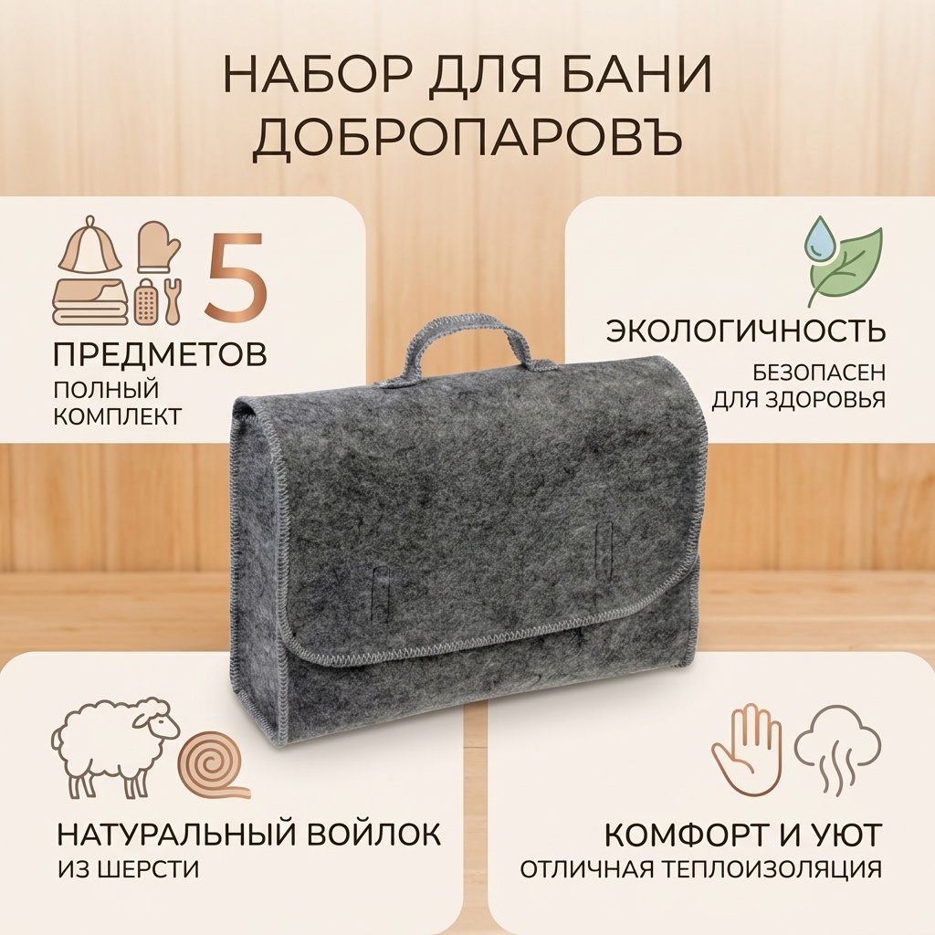 Добропаровъ набор для бани 2822379 5 шт